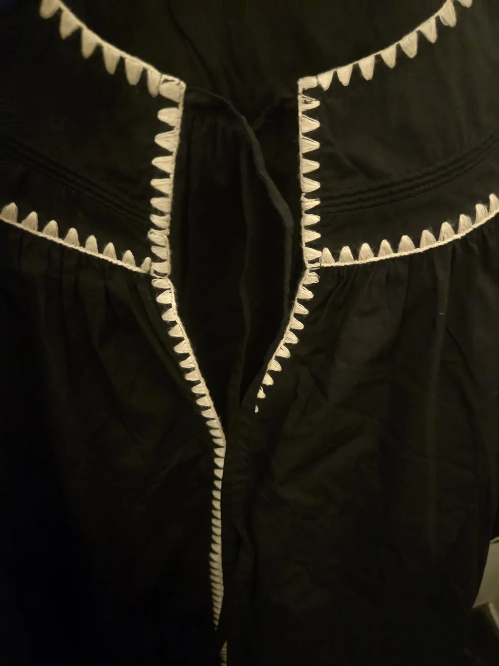 Ulla Johnson Black Blouse with White Trim